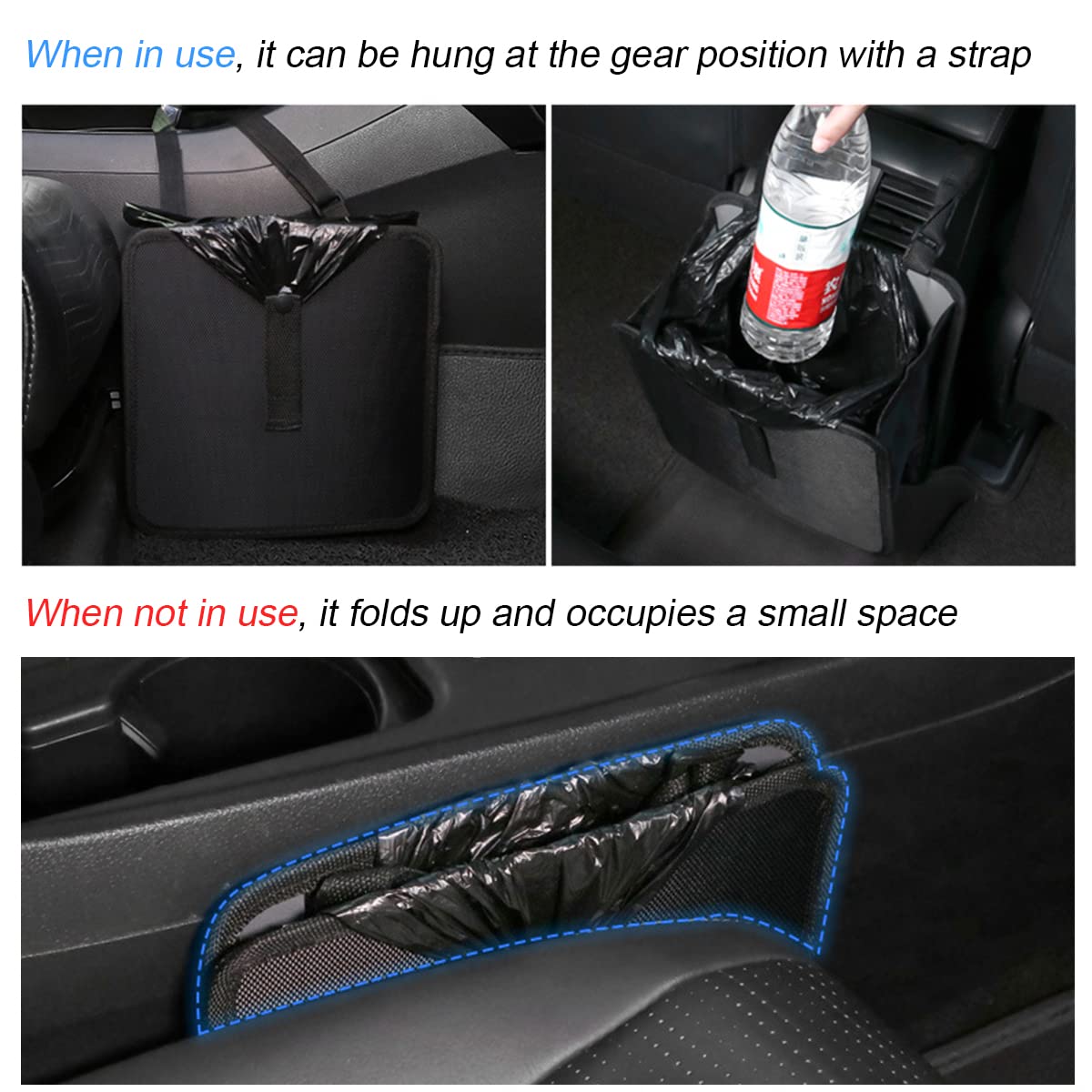 Foldable Car Trash Can Waterproof Leakproof Large