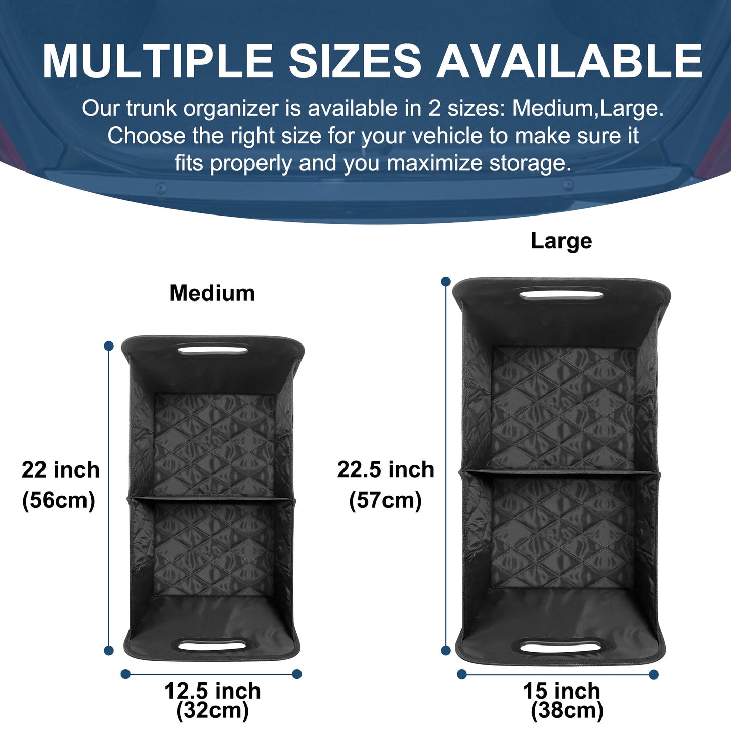 Deosk Car Trunk Organizer 50L Waterproof Black