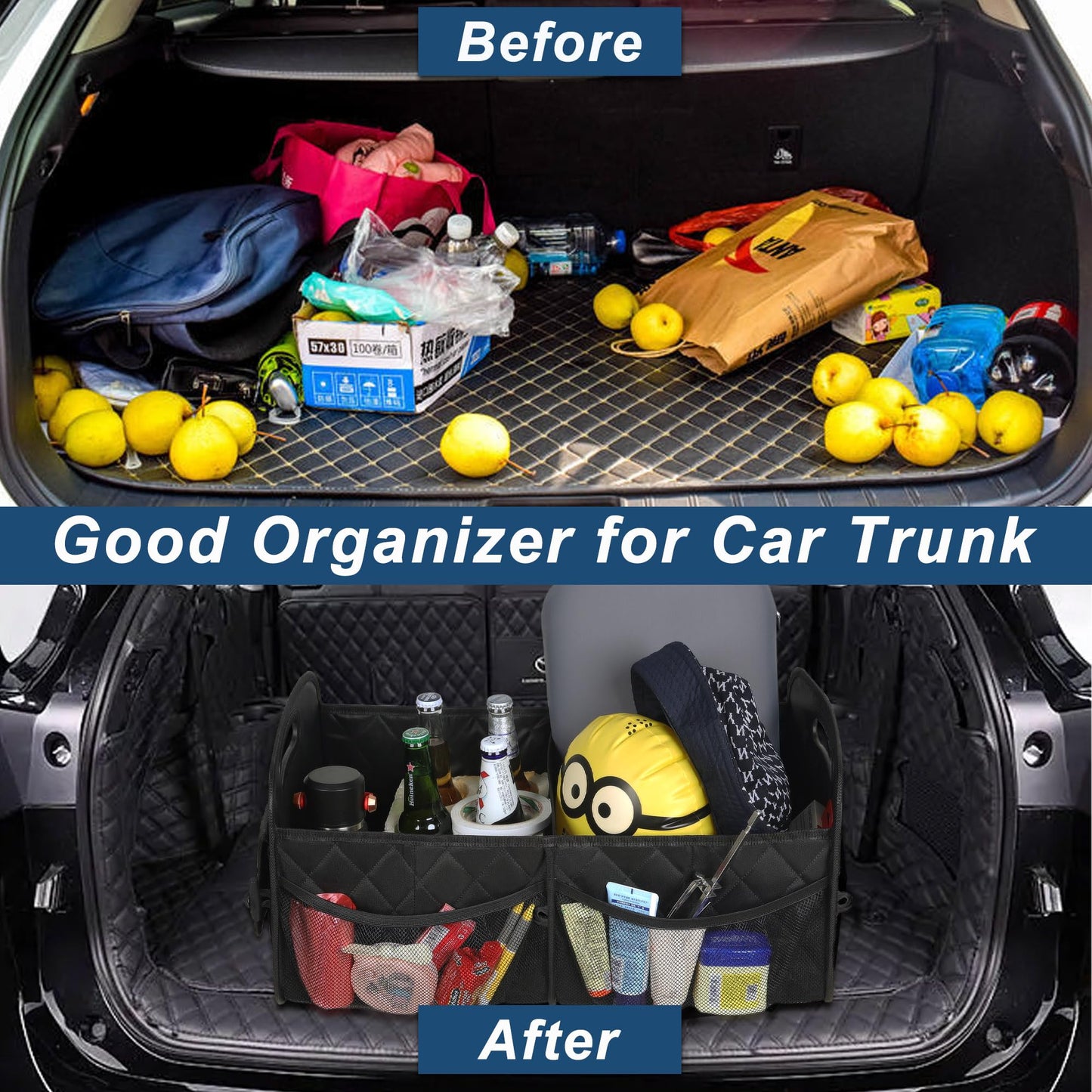 Deosk Car Trunk Organizer 50L Waterproof Black
