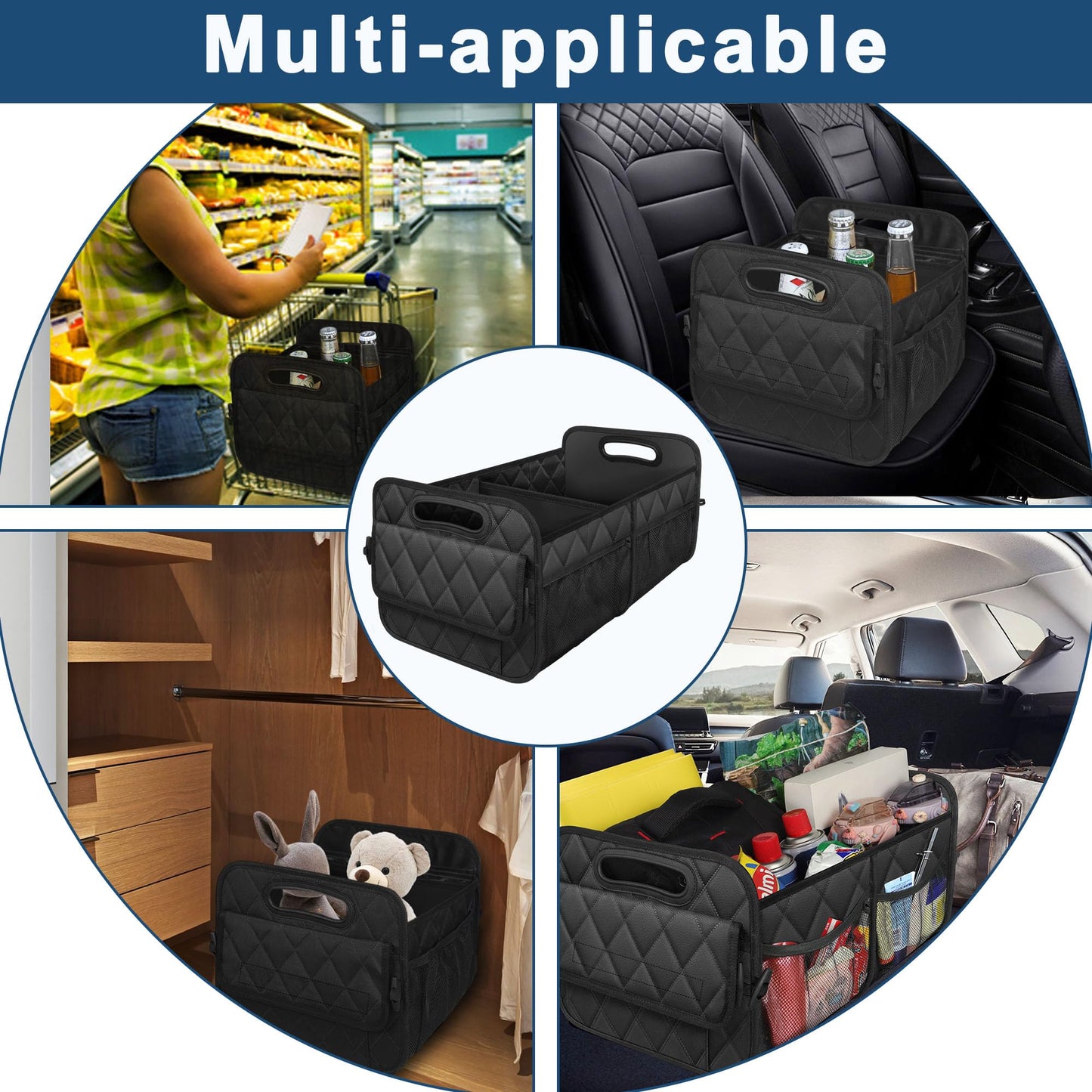 Deosk Car Trunk Organizer 50L Waterproof Black